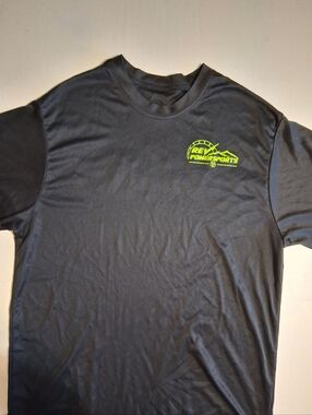 Men's Black Tee with Neon Logo Size Large